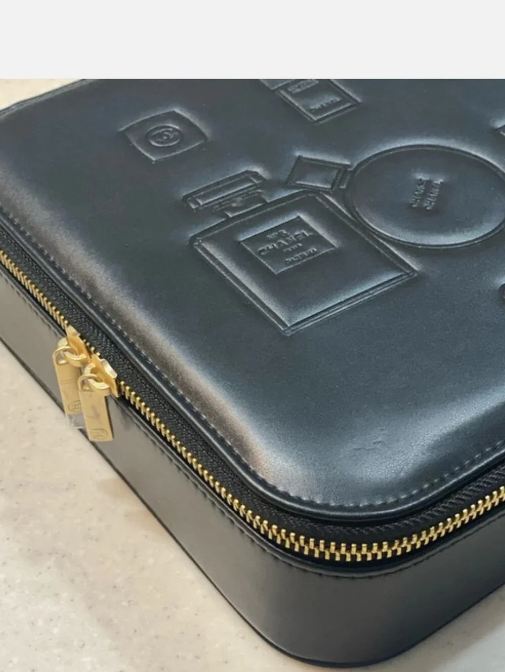 Black Embossed Cosmetic Case